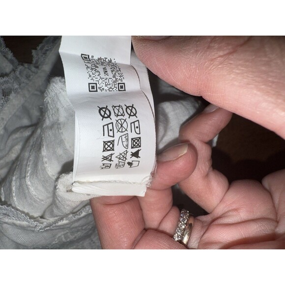 Zara White Lace Smocked Cropped Camisole Top French Country Cottagecore XS NWT - Picture 9 of 12